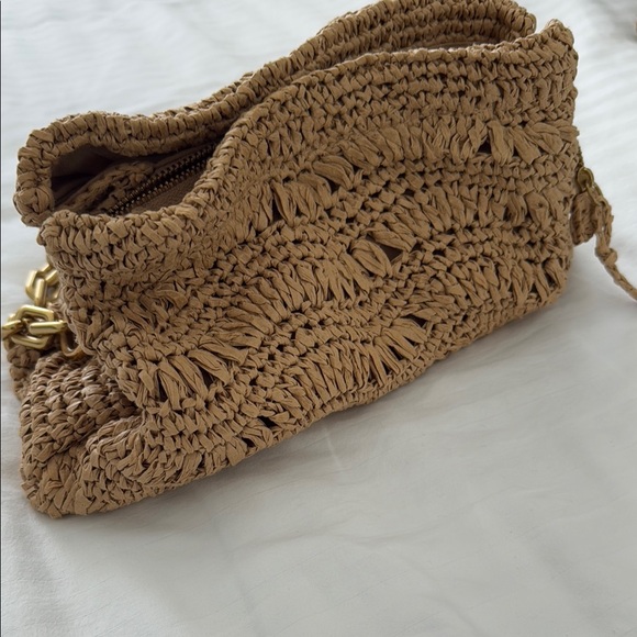 Zara Rattan Purse With Brass Link Hardware - Picture 4 of 5